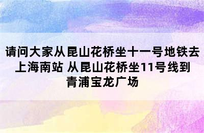 请问大家从昆山花桥坐十一号地铁去上海南站 从昆山花桥坐11号线到青浦宝龙广场